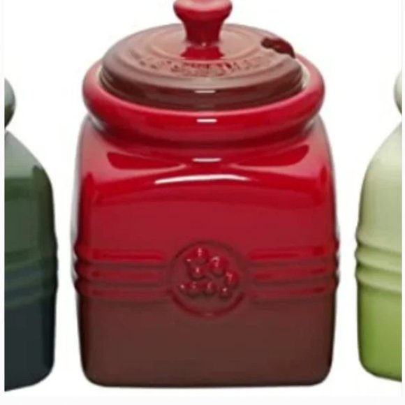 Le Creuset Stoneware 16-Ounce Berry Jam Jar in Cherry Red nwot *please read* - Picture 3 of 8